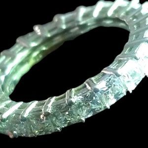 ⭐️ YGI Sterling Silver Princess Cut CZ Anniversary Band Ring sz 4.75 NWOT